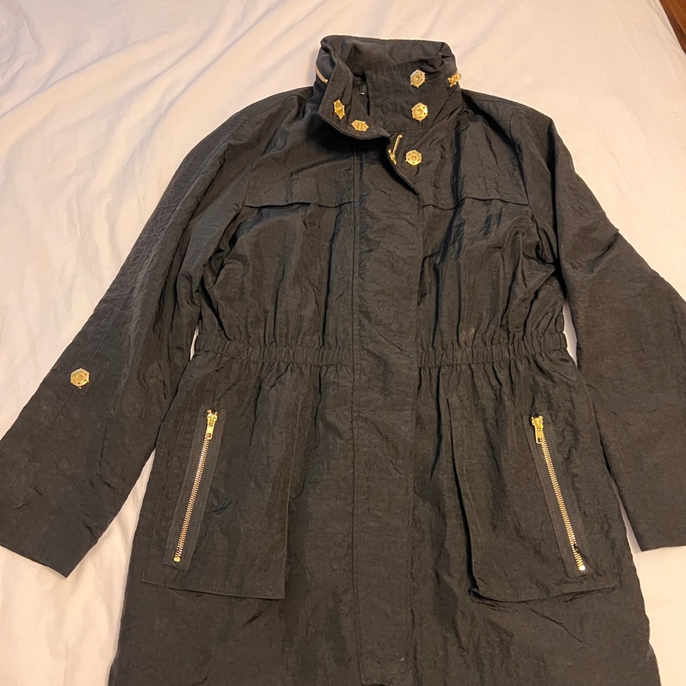 Trench Coat with Gold Details